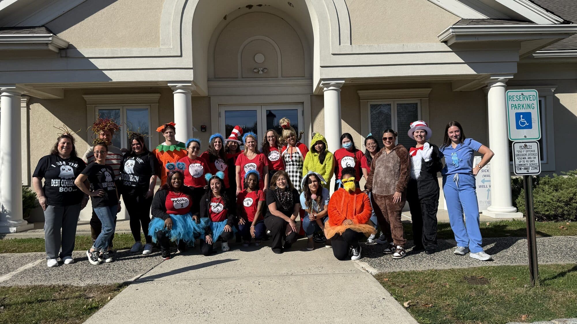 Warren team Dr. Seuss Halloween costumes
