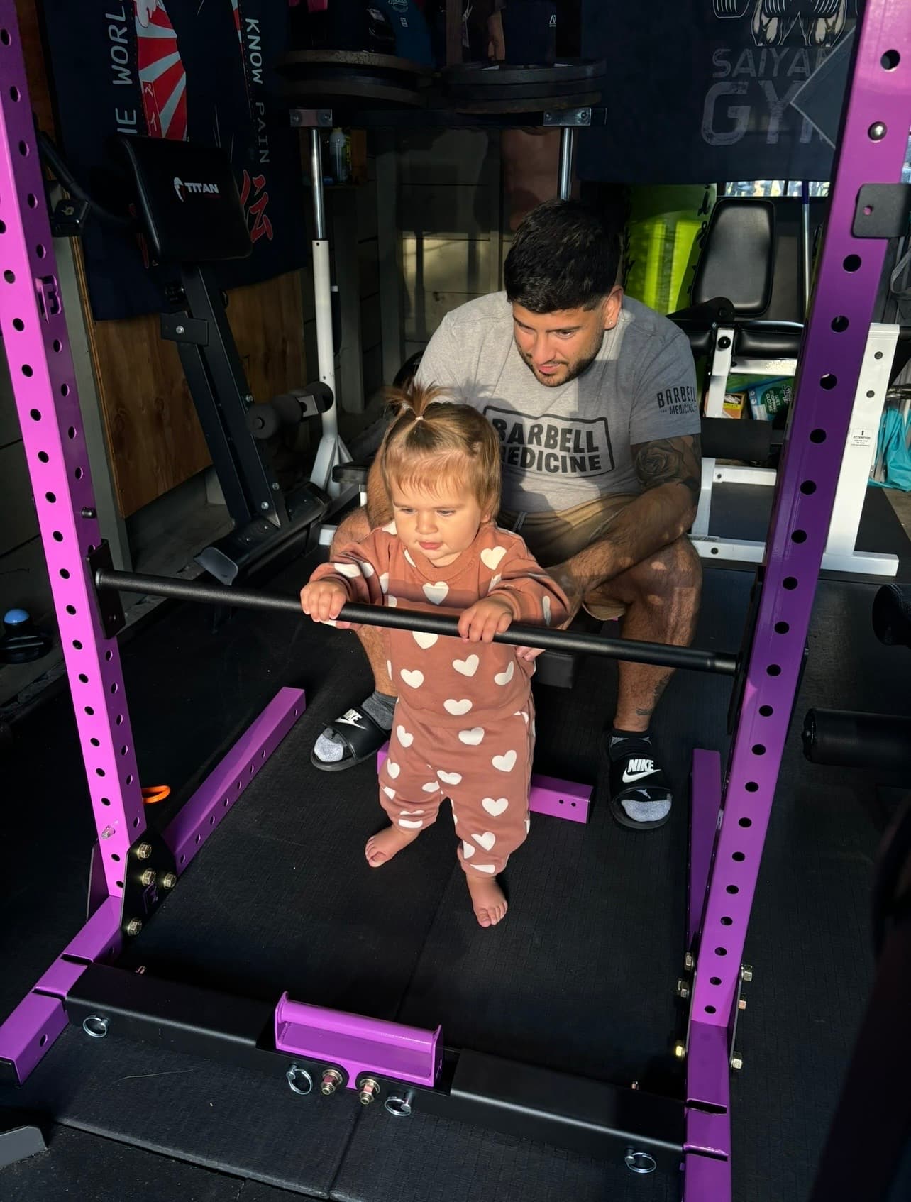 Steve's daughter at the squat rack