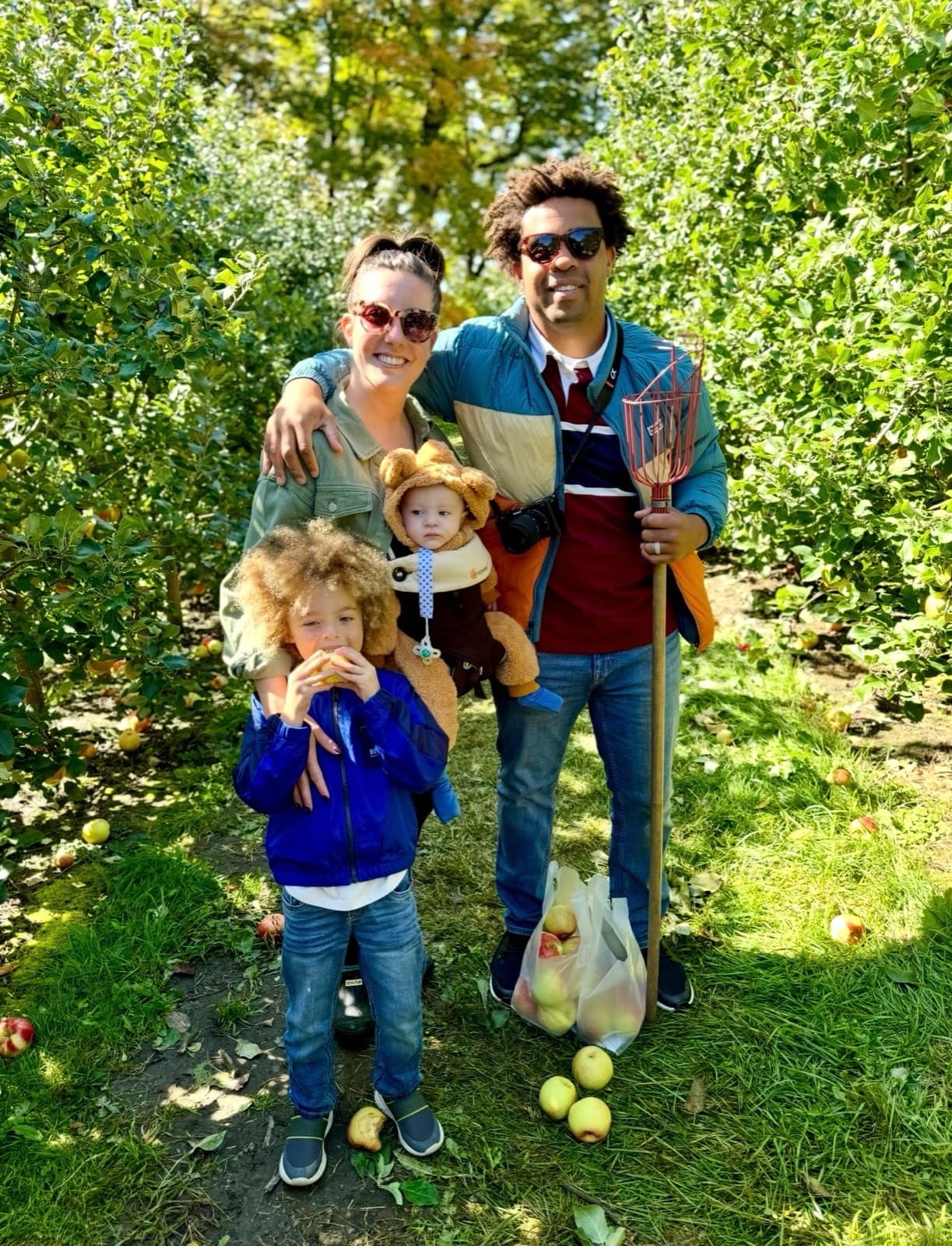 Dr. Diaz apple picking with her family