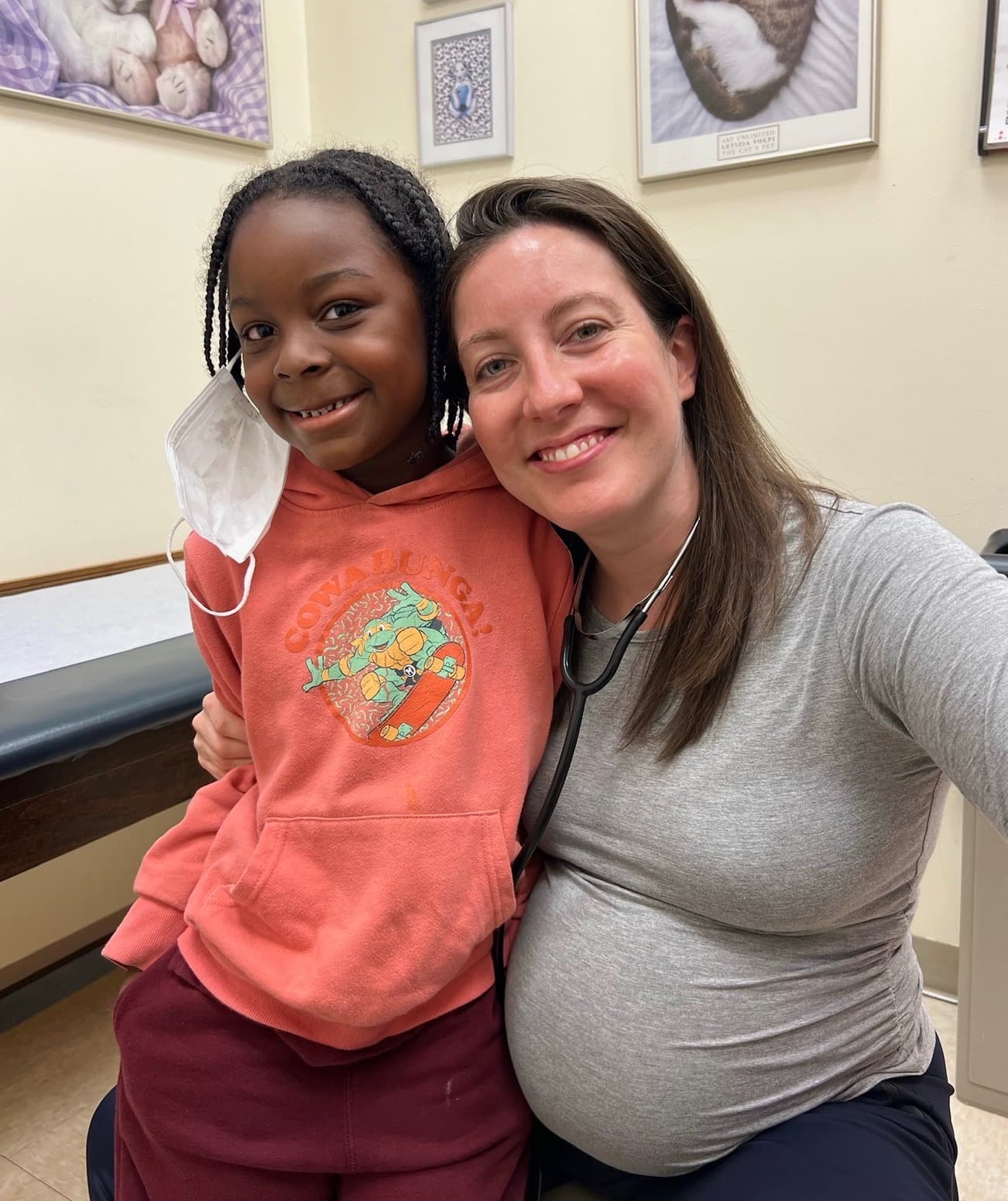 Dr. Diaz with a patient