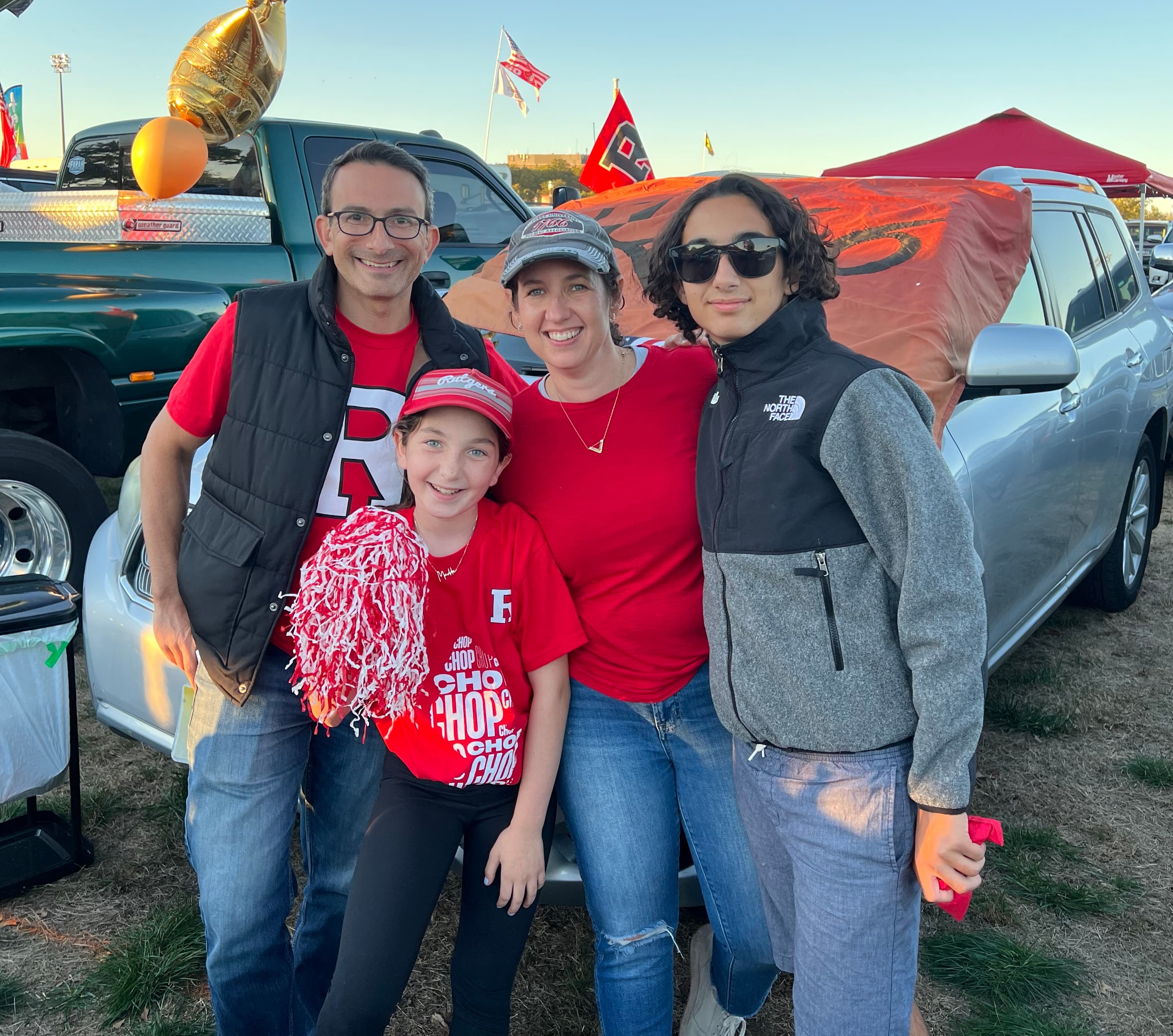 The Thompson family tailgating at a Rutgers game